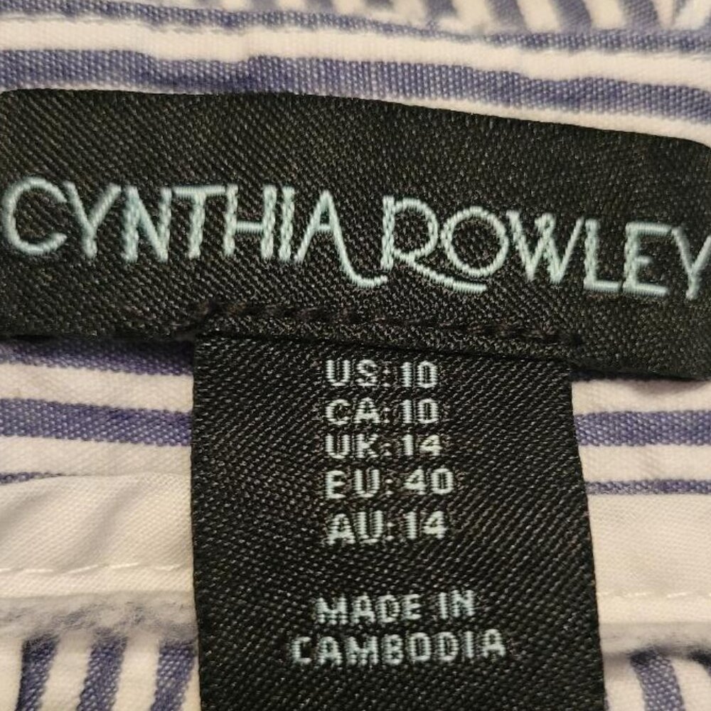 Cynthia Rowley Blue & White Seersucker Shorts - Picture 6 of 9